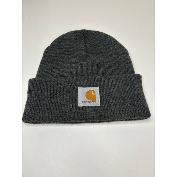 Carhartt Gray Beanie Winter Hat with Logo One Size - Picture 1 of 2
